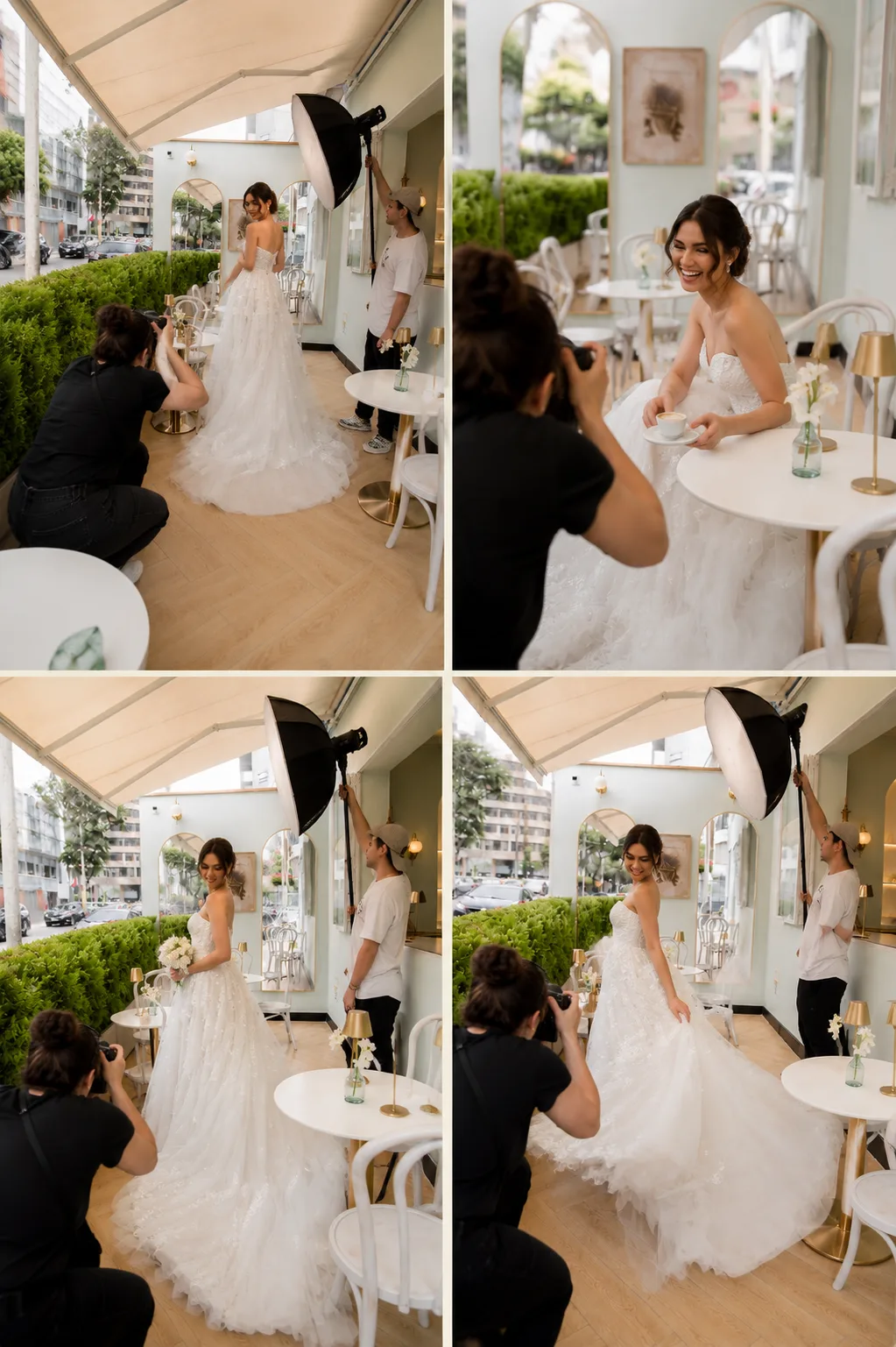 Creator filming in the dining room of La Crème de la Crème